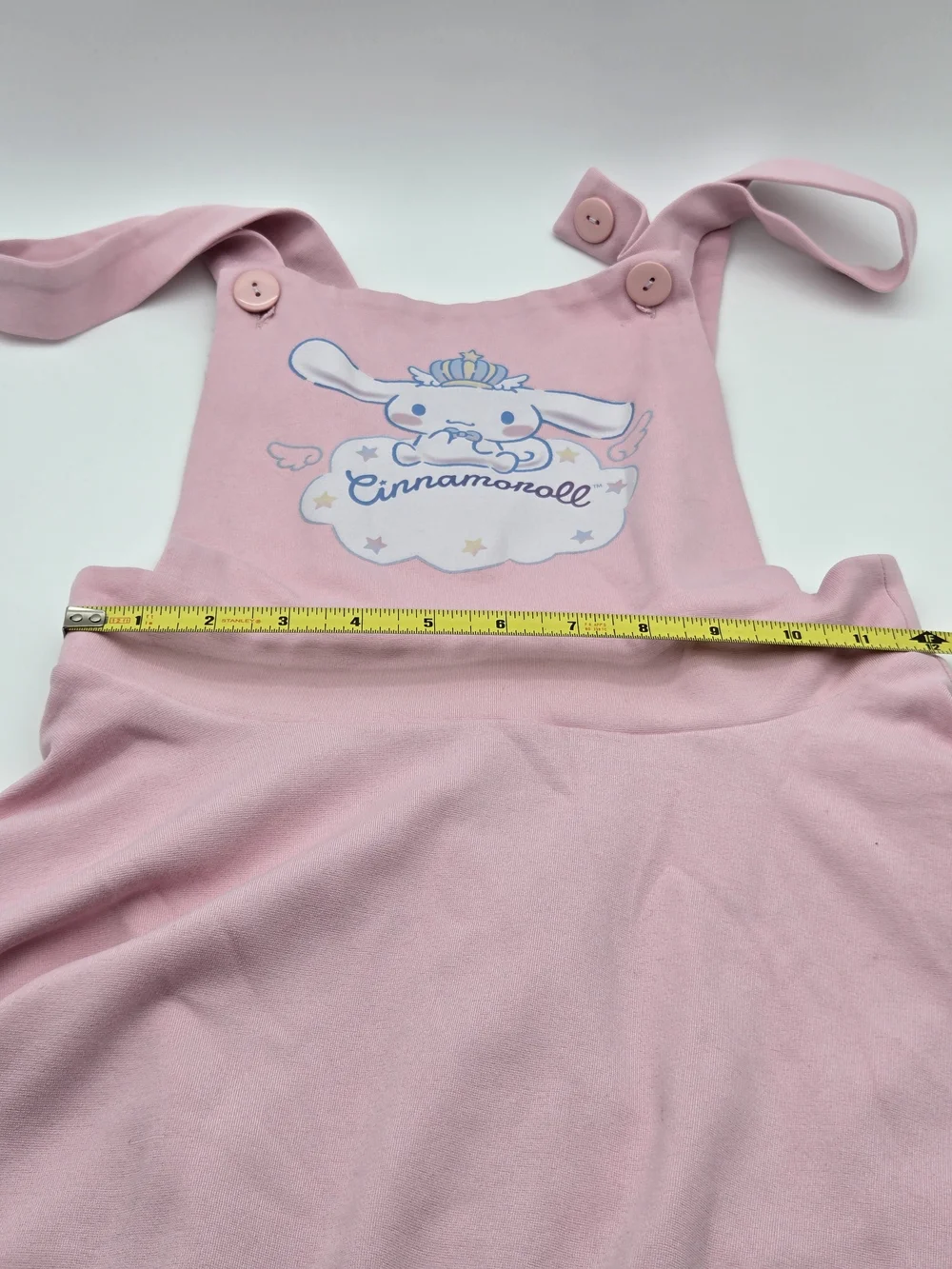 Sanrio Cinnamoroll Pink Pinafore Skirt Dress Blue Trim Size Small Kawaii